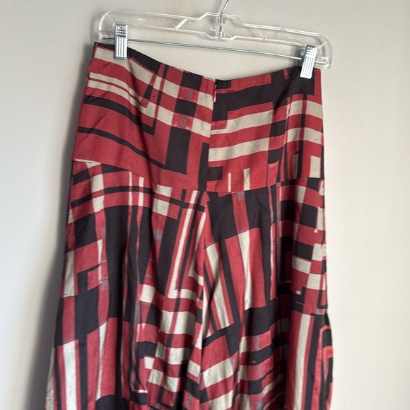 Peruvian Connection Red and Black Geometric Patterned Maxi Skirt 4 - Picture 6 of 10
